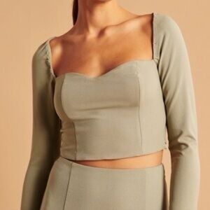 NWT Abercrombie Sage Green Crop